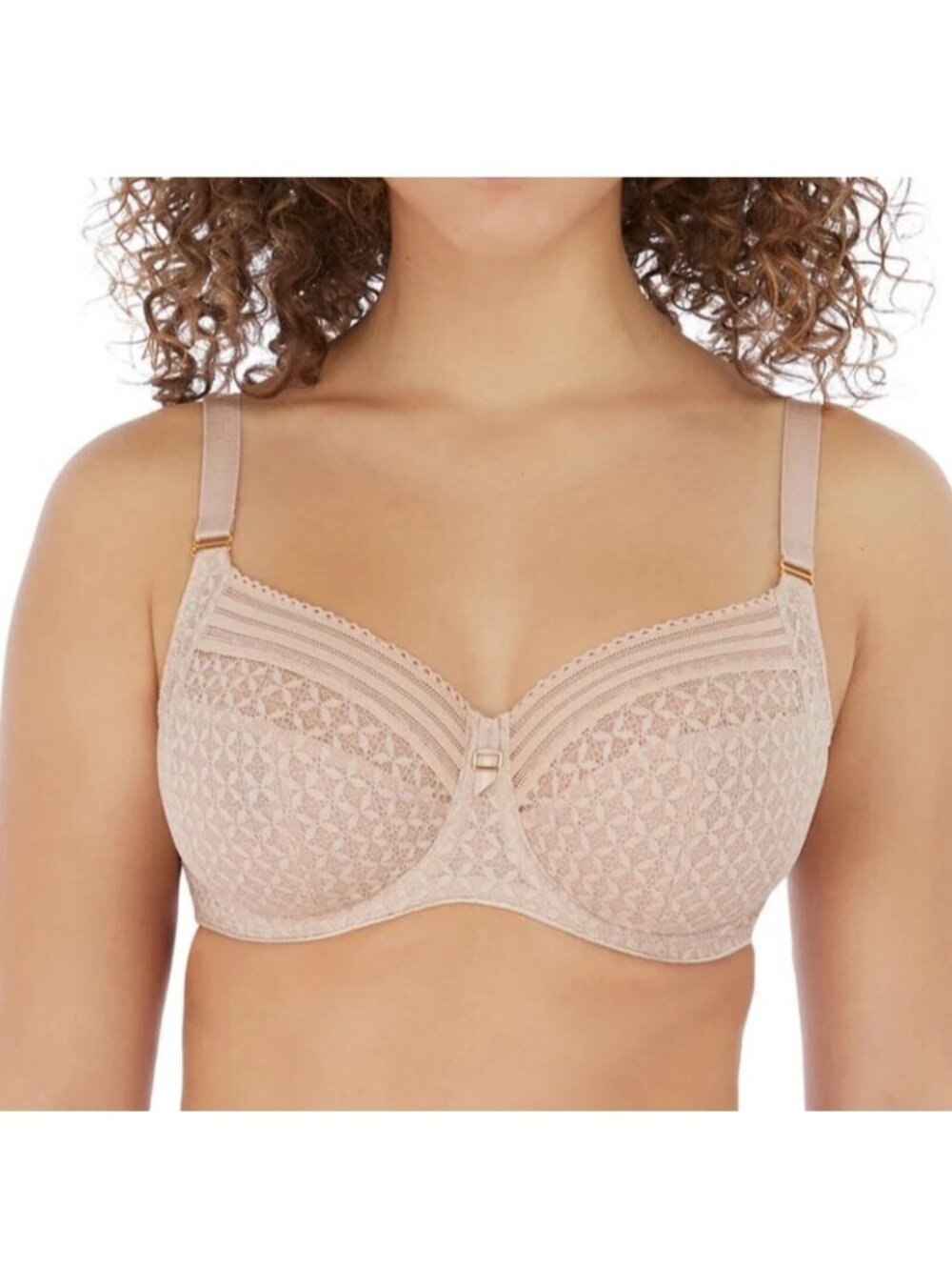 Freya Viva Side Support Bra 34M Tan Sheer Underwire A5641LNB NEW